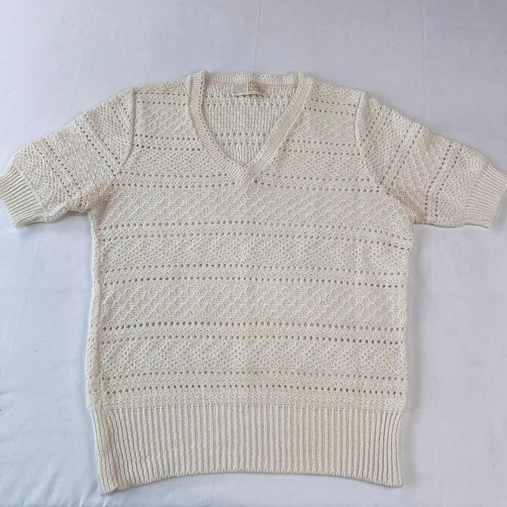 It's Pure Gould Vintage Women's Eyelet Short Sleeve Sweater Women's size Small